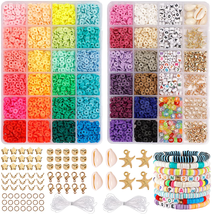 Quefe Clay Heishi Beads Bracelet Making Kit for Beginners, 5000Pcs 36 Colors Pol - £8.74 GBP