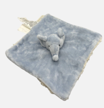 Mon Lapin Blue Elephant Stars Security Blanket Lovey Plush Sherpa Back 11&quot; - $16.69