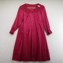 Lorraine Peignoir Set Nightgown Robe Size Small Ruby Red Lace Vintage Nylon - £24.10 GBP
