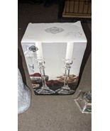 Set Of 2 Shannon By Godinger Harmony Crystal Candle Sticks New On Box  - $61.74 CAD