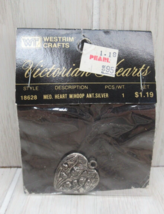 Western Crafts Victorian Hearts line silver tone heart charm sealed vintage - $10.49