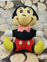 VTG Walt Disney MICKEY MOUSE Plush Stuffed Animal Toy 6” Pink Polka Dot ... - $12.14