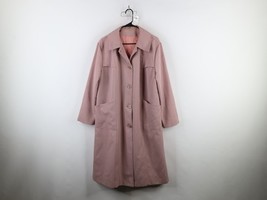 Vintage 70s Union Made Womens XL Distressed Button Trench Coat Jacket Pi... - $37.83