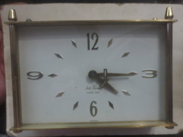 Vintage Seth Thomas Shelf Mantel Clock Brass case 7 jewels German made - £44.32 GBP
