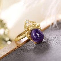 Cute Gold Insects Spider Jewelry Sets for Women Vintage Turquoise Agate Rings Ne - £57.47 GBP