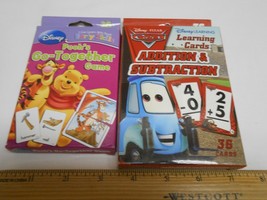 2 Kids Early Skills Disney Learning Cards Pooh&#39;s Go-together &amp; Cars Add ... - $6.97