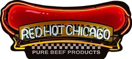 Red Hot Chicago Neon Image Laser Cut  Metal  Sign (not real neon) - $69.25