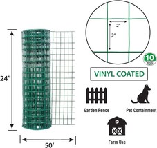 Garden Craft 022450 Garden Fence 24&quot; H X 50&#39; ft. L Steel Vinyl Coated Green - $44.53