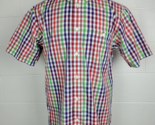 Orvis Mens Red Green Purple Cotton Plaid Short Sleeve Button Front Shirt M - $14.85