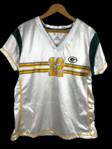Green Bay Packers Jersey Shirt XL Womens Aaron Rodgers #12 V Neck White ... - £21.84 GBP
