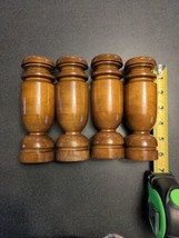 NOS NEW set of 18 Dark Satin 6&quot; wooden mid century furniture legs - £14.12 GBP