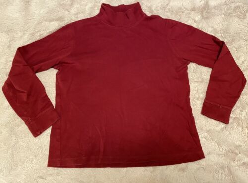Primary image for LL Bean Top Womens Medium Red Solid Turtle Neck Long Sleeve Pullover