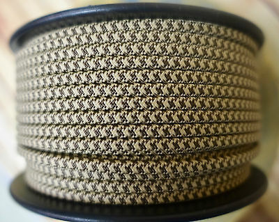 Brown/Tan 2-Wire Flat Cloth Covered Cord, 18ga Vintage Style Lamps, Nylo... - $1.32