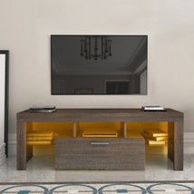 Modern TV Cabinet Floor TV Wall Quick Assembly - Brown - £110.04 GBP
