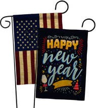 It New Year Burlap - Impressions Decorative USA Vintage Applique Garden Flags Pa - £27.49 GBP