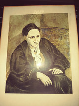 Picasso 1950's Litho Print of Original Gertrude Stein Portrait image 3