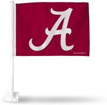 NCAA Alabama Crimson Tide Logo on Red Window Car Flag by Rico - £15.17 GBP