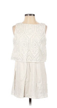 J.JILL WHITE EYELET OVERLAY GORGEOUS SLEEVELESS TUNIC TOP BLOUSE SZ Medium - £22.80 GBP