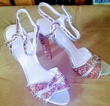 Confetti Heels With Sparkles 5in Nine West Strapy  Heels - £25.28 GBP