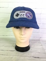 Super Nintendo Video Game Controller Logo Denim Strapback Dad Hat Cap Adult OSFM - £23.99 GBP
