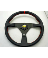 New Set OMP LEATHER Steering Wheel 14inch 14&quot; Red line - £96.29 GBP