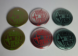 Vintage Oshkosh WI EEA Air Show Buttons 1982 1983 1984 2.25” Diameter Lo... - $17.81