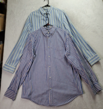Lot Of 2 Cherokee Dress Shirt Mens Large Multi Striped Cotton Collar Button Down - £12.54 GBP