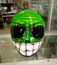 Green Custom Motorcycle Helmet - £254.94 GBP