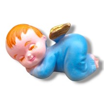 Vintage Sleeping Angel Blue Boy Plastic Wilton Cake Topper Reusable Figure (d)  - $7.95
