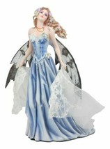 Last Light Ethereal Bridal Fairy Statue With Embroidered Sheer Fabric Decor Art - £71.93 GBP