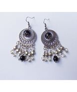 Gypsy earrings Silver earrings Black earrings Boho Earrings Bohemian Ear... - $35.00