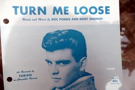 Turn Me Loose Fabian Doc Pomus Mort Shuman  1959 Sheet Music - $13.06