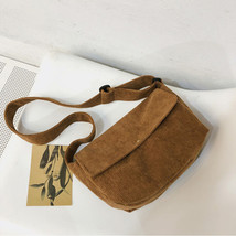 Female Small Satchel Corduroy Single Casual Handbag Fashion Student Shoulder Bag - £20.28 GBP