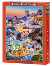 1000 Piece Jigsaw Puzzle, Santorini Lights, Puzzle of Greece, Island Par... - $18.99