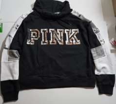 Victoria&#39;s Secret PINK Cowl Sequins Bling Black, Gray White Size Large N... - $79.99