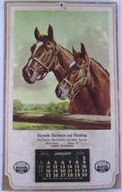 Vtg 1954 Reynolds Local Hardware Perris CA Wall Calendar Horses Farm 14x9.5 - $17.65