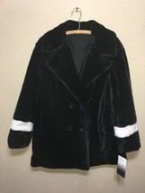 Kensie Faux Fur Reversible Coat Collar Black Soft Plush Sz M New - £147.74 GBP