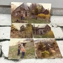 Vintage Photographs Pictures Rustic Log Cabin People Ephemera Lot Of 6 Rounded - £23.67 GBP