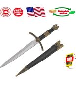 Elegant 14&quot; Medieval Dagger with Gold Handle &amp; Black Scabbard - Collecto... - $44.74 CAD