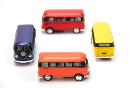 4PC SET: 2.5&quot; 1962 VW Volkswagen Bus Diecast Model Toy Car 1:64 - tkrm - £23.87 GBP