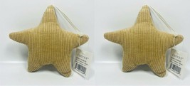SET OF 2 Star Ornaments - Beige Corduroy 7.5&quot; by CANVAS - $9.86