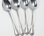 Oneida Arbor Rose True Rose USA Oval Soup Spoons  6 7/8 &quot; Lot of 4 - $14.69