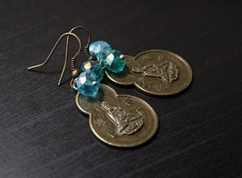 Buddha Blessing Safety and Peace earrings - Sky and Ocean - £11.96 GBP