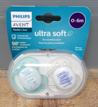 2 PACK - PHILIPS AVENT ULTRA SOFT PACIFIER SIZE 0-6 MONTHS HAPPY/DREAMS - £8.58 GBP