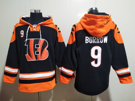 Joe Burrow #9 Cincinnati Bengals Black Lace-Up Pullover Jersey Hoodie - $63.20