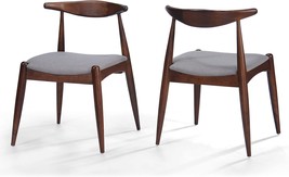 Christopher Knight Home Francie Fabric With Walnut Finish Dining Chairs, 2-Pcs - $201.99