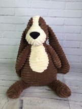 Jellycat Cordy Roy Brown Cream Hound Puppy Dog Corduroy Plush Stuffed Animal Toy - £55.72 GBP