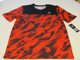 Boys Youth Adidas XL 18 SS t shirt B-M8NLN black scarlet red NEW NWT active - £16.49 GBP