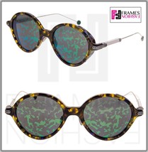 Christian Dior Umbrage Palladium Havana Green Mirrored Foliage Round Sunglasses - £230.65 GBP