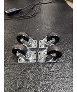Lot of 4 Everbilt 2 in. Black Soft Rubber Steel Swivel Plate Caster 90 l... - $29.04 CAD